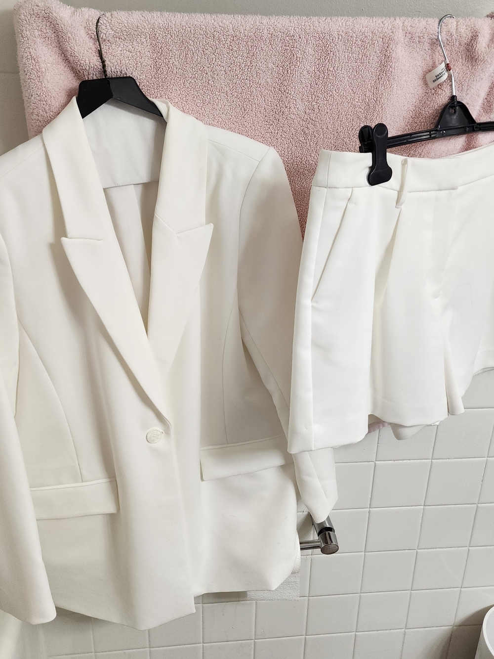 Like New Nine West White Women's Jacket Size Large&  White Short Set Suze 12